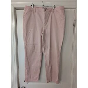 Talbots Womens Pink Straight Leg Ankle Zip Cotton Pants Size 16 Pastel coastal